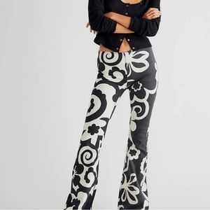 Free People Penny Pull On Printed Flare Jeans | Free People Jeans